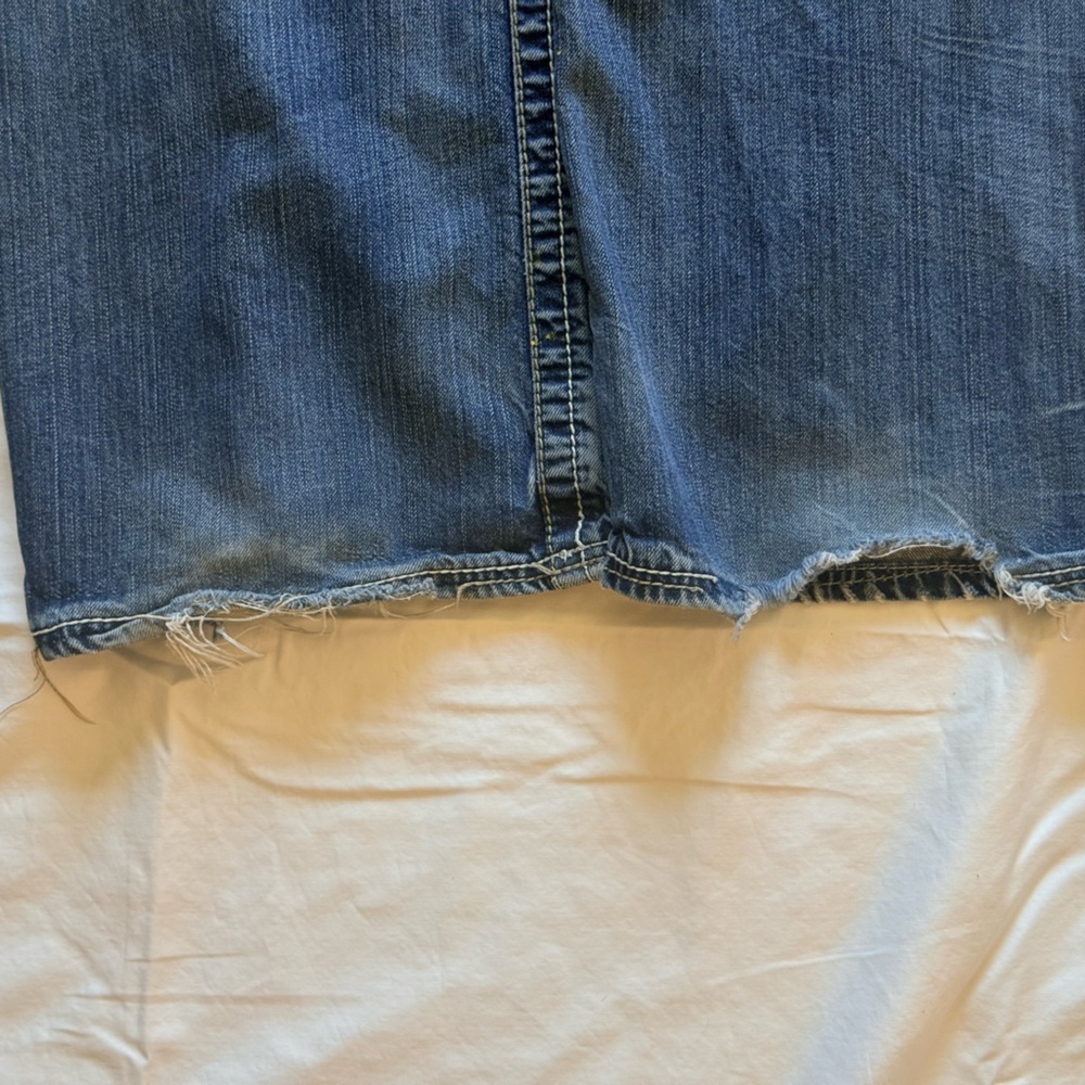 BKE “Tyler” Bootcut Distressed Faded Washed Denim Wide Leg Jeans Thrashed - Picture 8 of 10